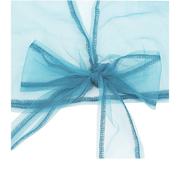 GRETCHEN Sexy Teal Sheer Blouse - Picture 5 of 6